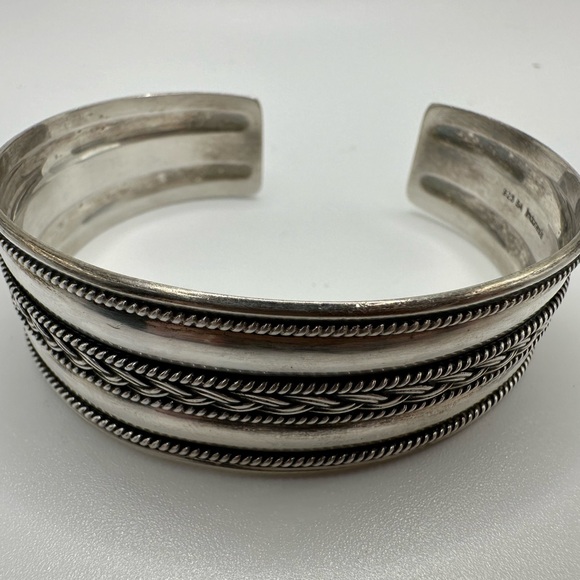 BA Suarti Sterling Silver Balinese Braided Cuff 925 Indonesia - Picture 5 of 7